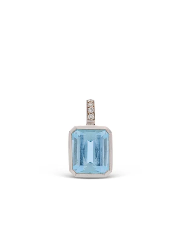 Anhänger – Weissgold mit Aquamarin 7.95ct und Diamanten von H.Stern