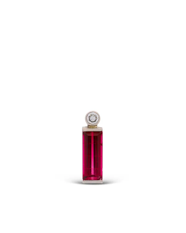 Anhänger – Platin mit rotem Turmalin 4.42ct und Diamant 0.20ct