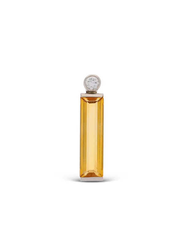 Anhänger – Platin mit Citrin 7.44ct und Diamant 0.32ct