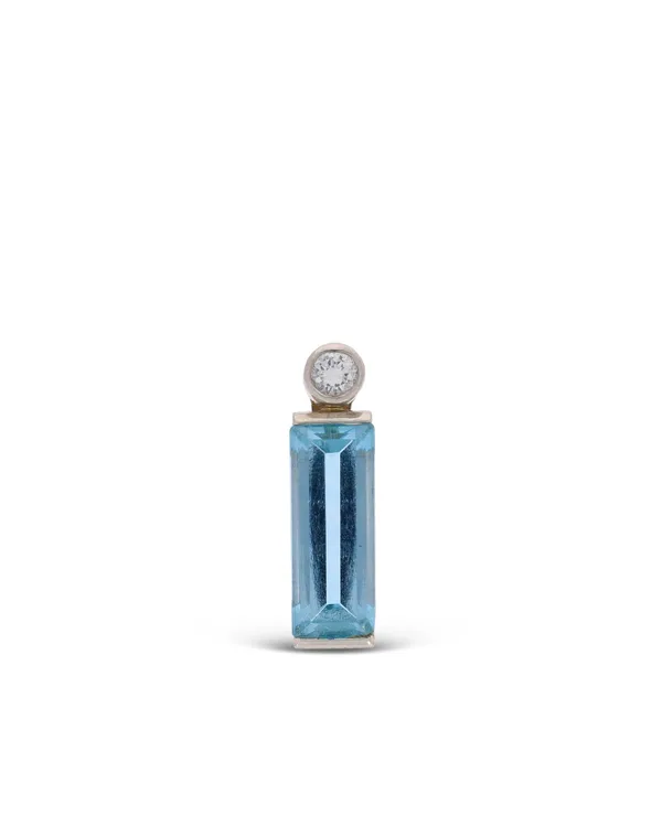 Anhänger – Platin mit Aquamarin 5.43ct und Diamant 0.25ct