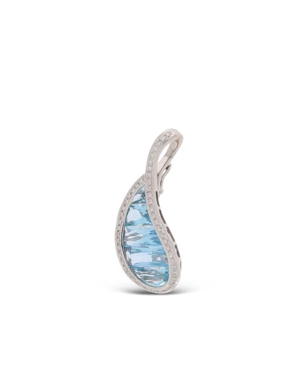 Anhänger – Weissgold mit Aquamarinen 3.20ct und Diamanten 0.17ct