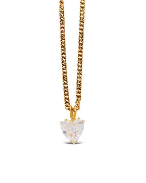 Anhänger mit Halskette - Gelbgold mit Herz Diamant 2.10ct