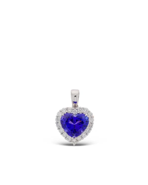 Anhänger - Weissgold mit Tansanit 4.00ct und Diamanten 0.54ct