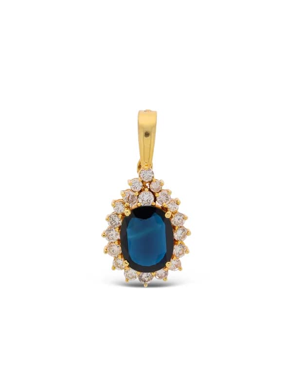 Anhänger - Gelbgold mit Saphir 2.7ct und Diamanten 1.70ct