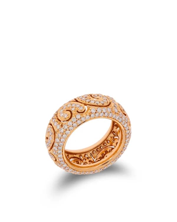 Damenring – METZGER Roségold mit Diamanten
