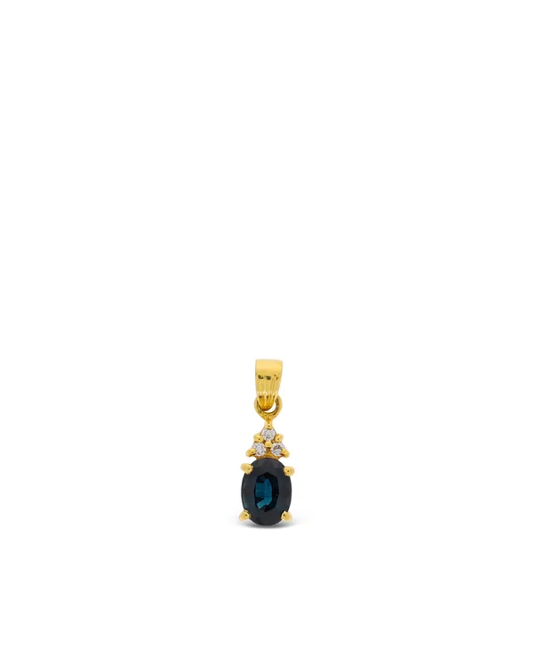 Anhänger – Gelbgold mit Saphir und Diamanten 0.03ct