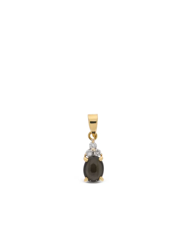 Anhänger – bicolor mit Katzenauge und Diamanten 0.09ct