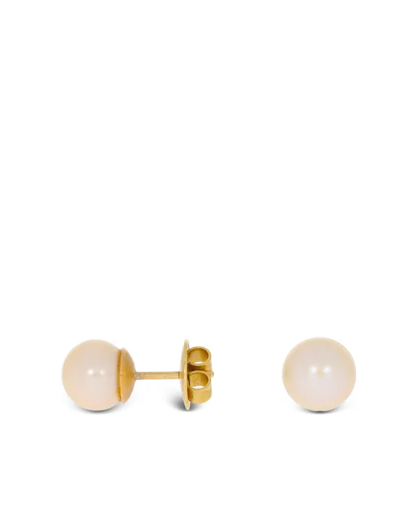 Ohrstecker – Gelbgold mit Süsswasserperlen