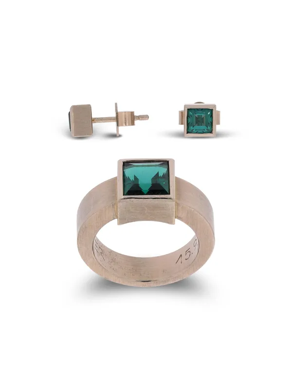 Set – Ring und Ohrstecker mit Turmalin