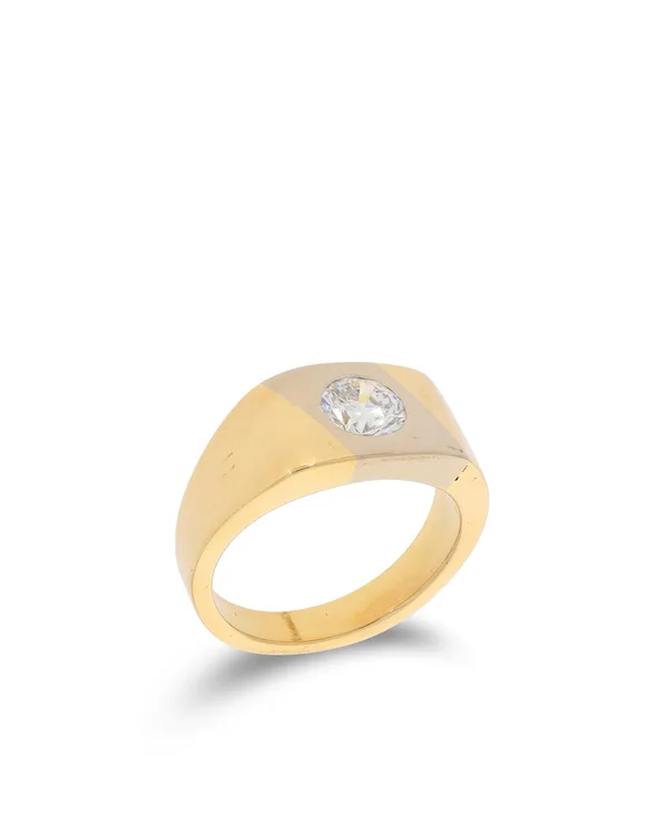 Herrenring (Unisex) – Gelbgold mit Diamant 1.25ct
