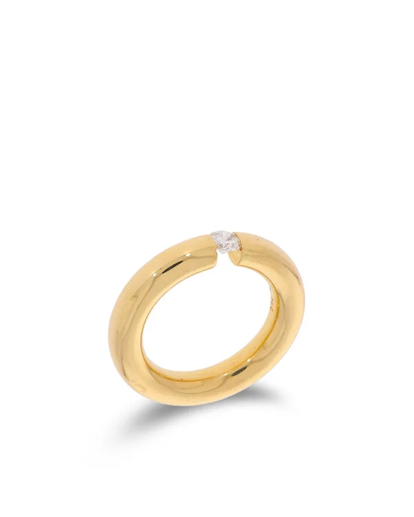 Damenring (Pneuring) – Gelbgold mit Diamant 0.23ct