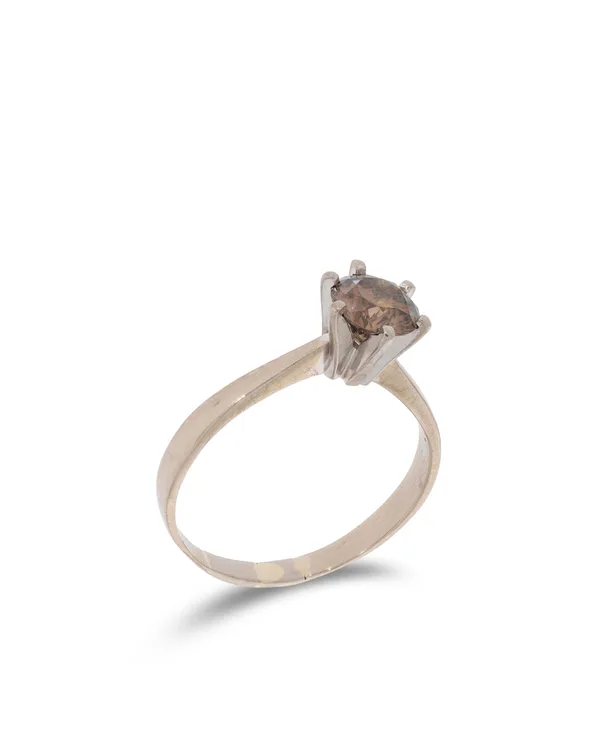 Damenring – Solitaire mit Diamant Cognac 1.01ct