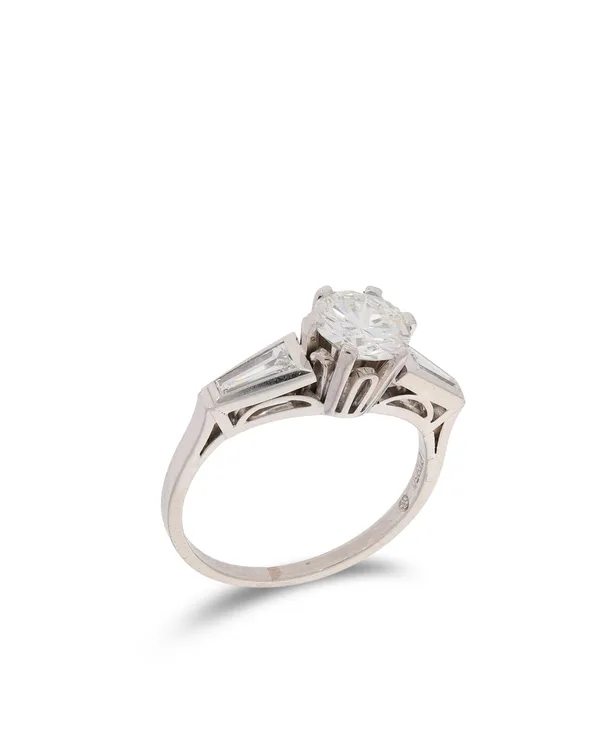 Damenring – Solitaire Platin mit Diamanten 1.30ct