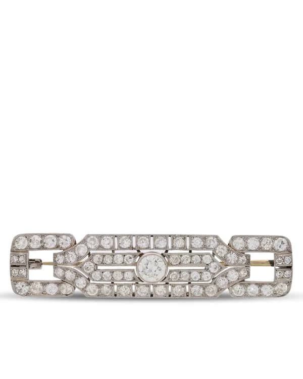 Antike Stabbrosche – Platin mit Diamanten