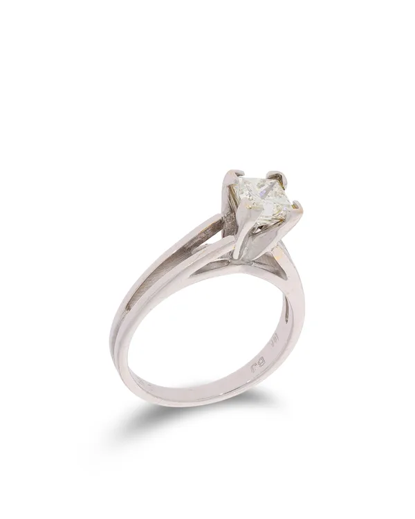 Damenring – Solitaire Weissgold mit Diamant 1.00ct