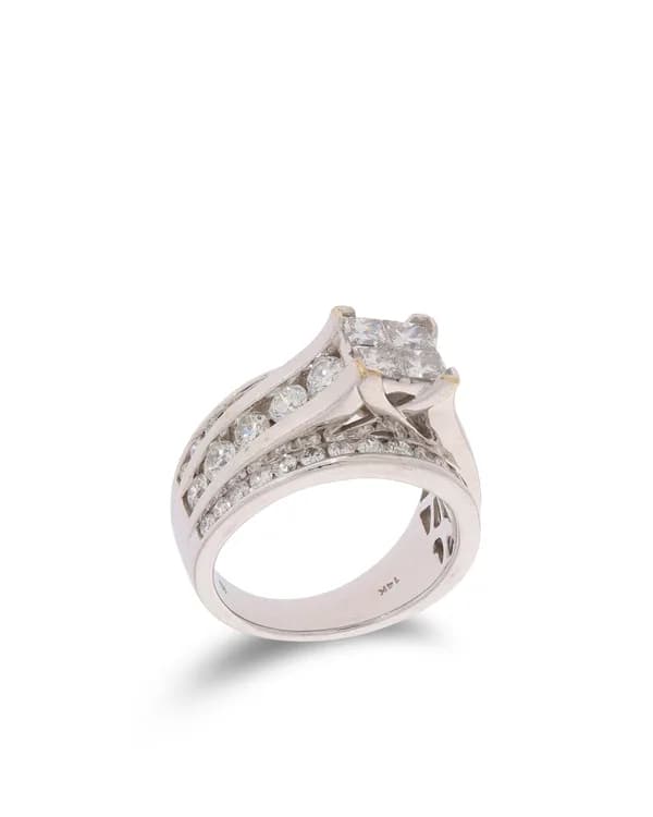 Cocktail-Ring – Weissgold mit Diamanten 3.50ct