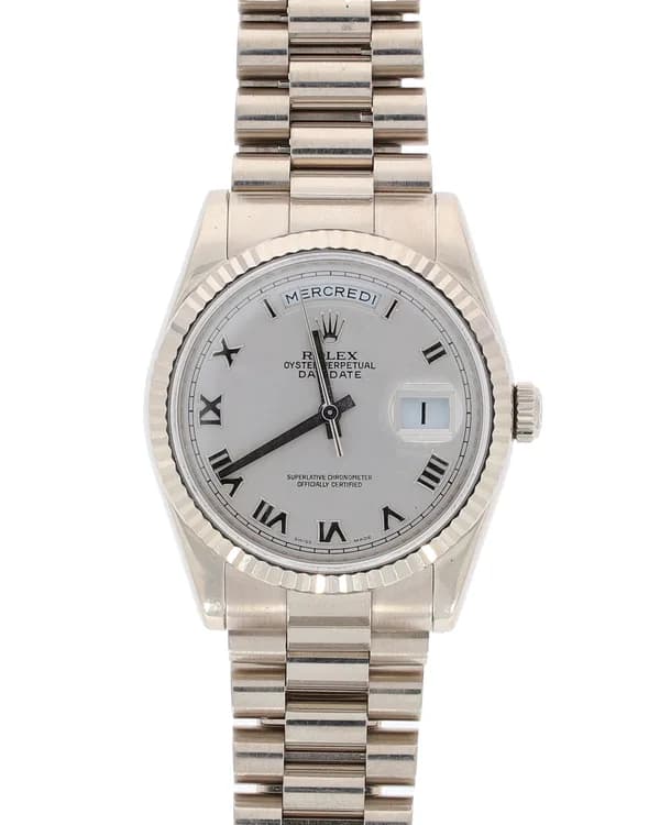 Herrenuhr – ROLEX Day-Date in Weissgold (Full Set)