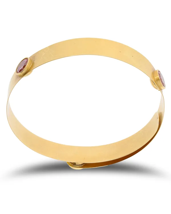 Armreif – Gelbgold mit rosa Zirkon
