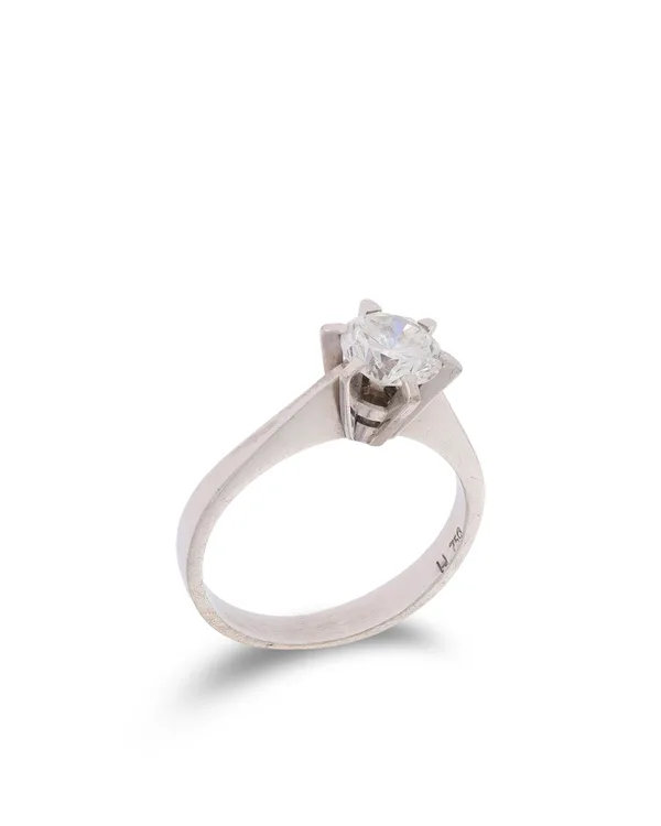Damenring – Solitaire Weissgold mit Diamant 1.04ct