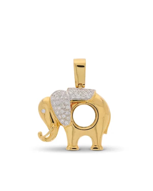 Anhänger – "Elefant" bicolor mit Diamanten