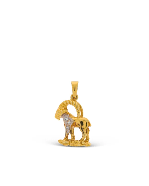 Anhänger – „Steinbock“ bicolor mit Diamanten