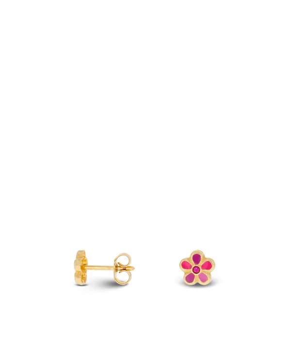Ohrstecker - Gelbgold mit Emaille