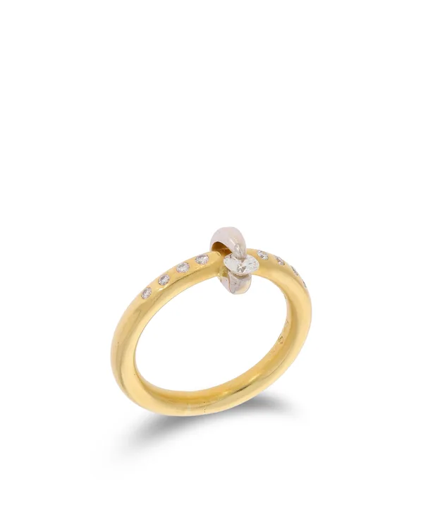 Damenring - bicolor mit Diamanten
