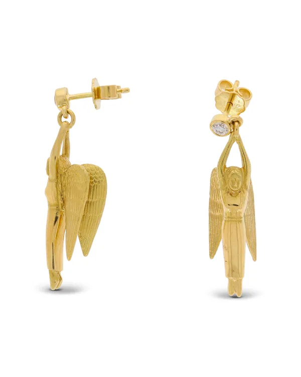 Ohrhänger – „Engel“ Gelbgold mit Diamanten 0.20ct
