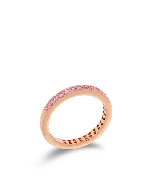 Damenring – Roségold mit hellrosa Saphiren ca.0.52ct
