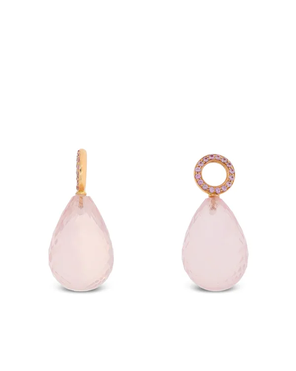 Einhänger für Ohrschmuck - Gelbgold mit Morganit und Saphire
