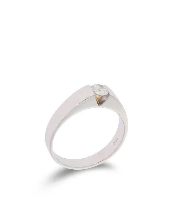 Herrenring - Weissgold mit Diamant 0.53ct