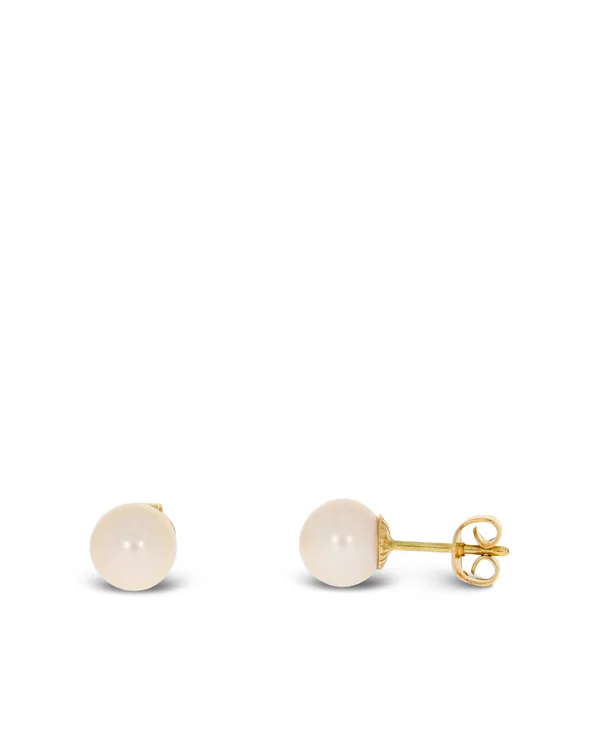 Ohrstecker – Gelbgold mit Akoya-Perlen