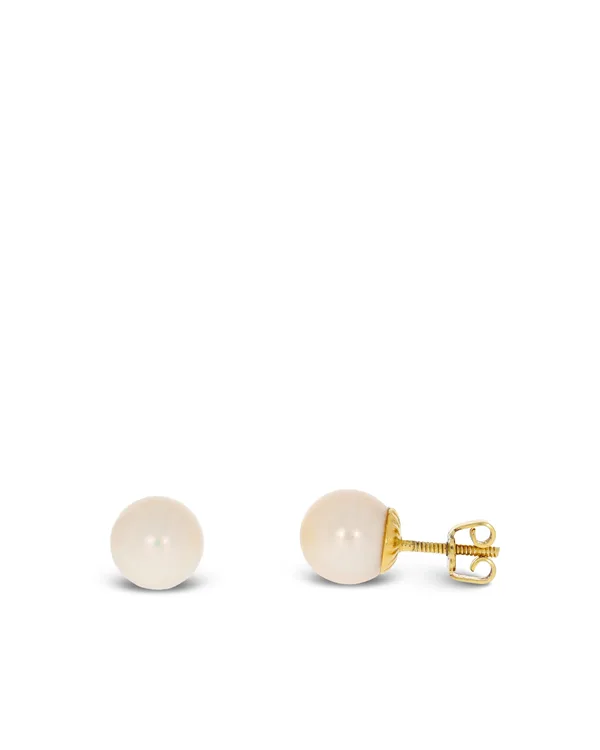 Ohrstecker – Gelbgold mit Akoya-Perlen