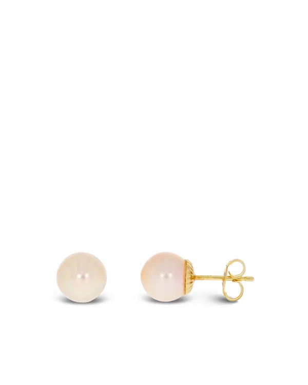 Ohrstecker – Gelbgold mit Akoya-Perlen