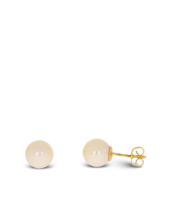 Ohrstecker – Gelbgold mit Akoya-Perlen