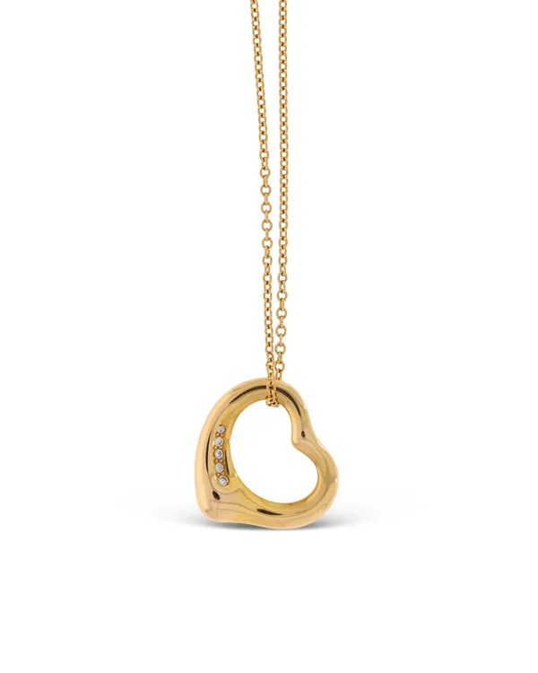 Halskette mit Herzanhänger - TIFFANY&CO. Gelbgold mit Diamanten 0.05ct