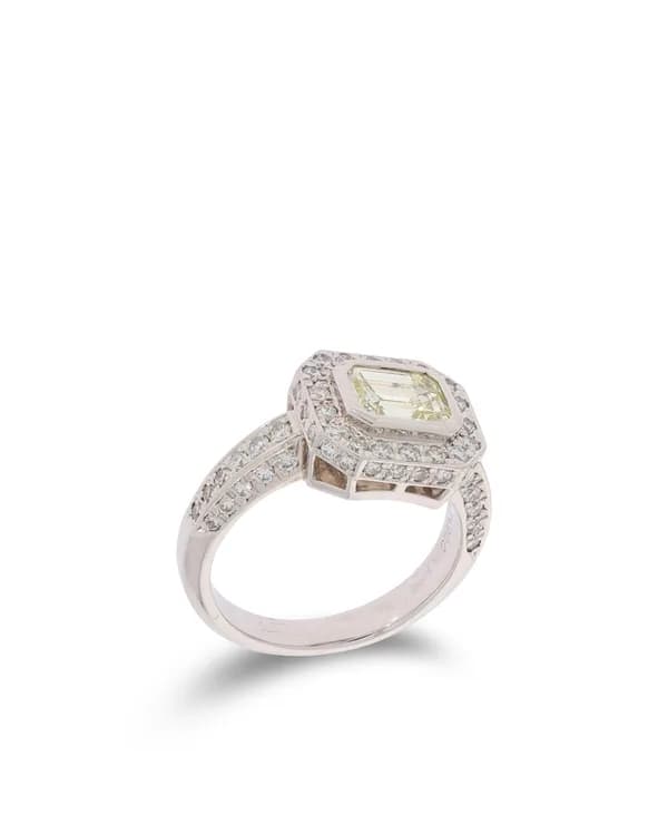 Cocktail-Ring - Platin mit Diamanten 1.843ct