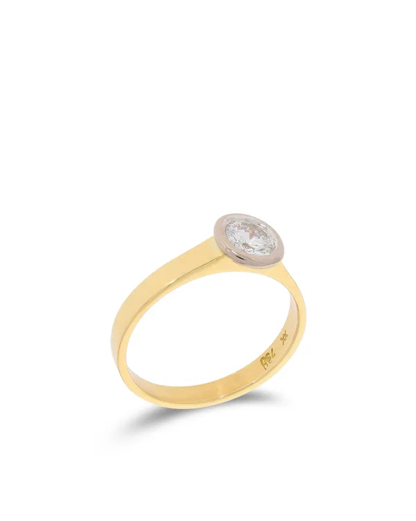 Damenring - Solitaire mit Diamant 0.52ct