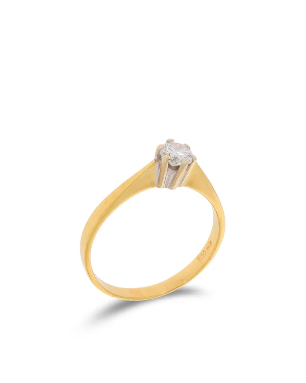 Damenring – Solitaire Gelbgold 0.35ct