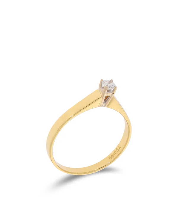 Damenring – Solitaire Gelbgold 0.12ct