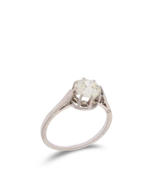 Damenring - Solitaire Weissgold mit Diamant 1.10ct