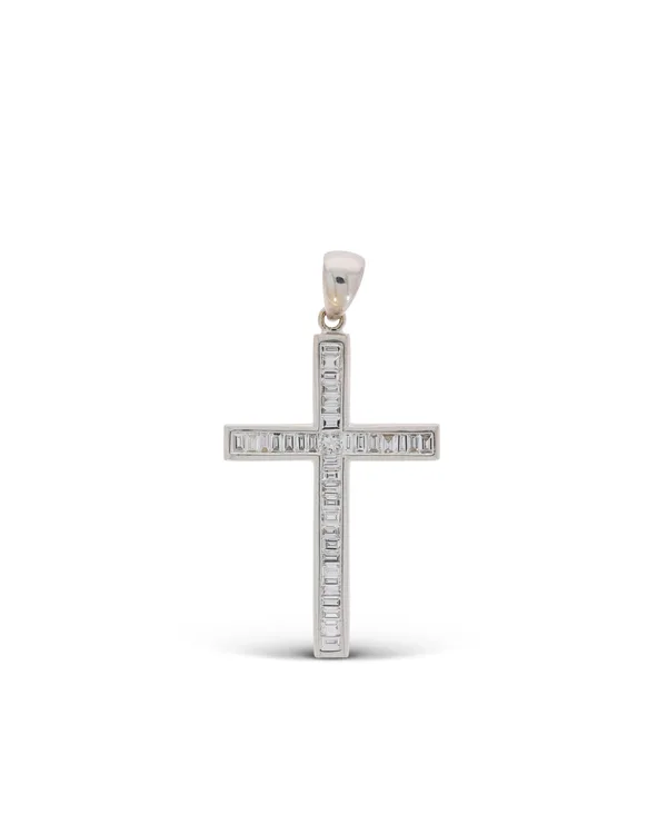 Kreuz-Anhänger - Weissgold mit Diamanten 0.61ct