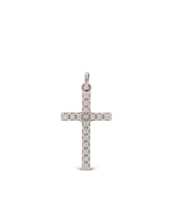 Kreuz-Anhänger - Weissgold mit Diamanten 0.17ct