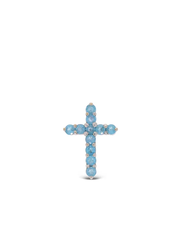 Kreuz-Anhänger – CHRIST Weissgold mit Aquamarinen