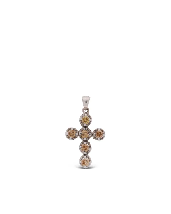 Kreuz-Anhänger - Weissgold mit Diamanten 0.42ct