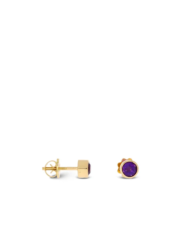 Ohrstecker – Gelbgold mit Amethyst