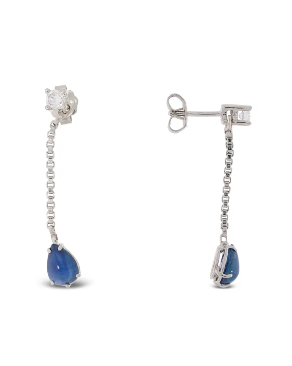 Ohrhänger – Weissgold mit Saphir und Diamant 0.32ct