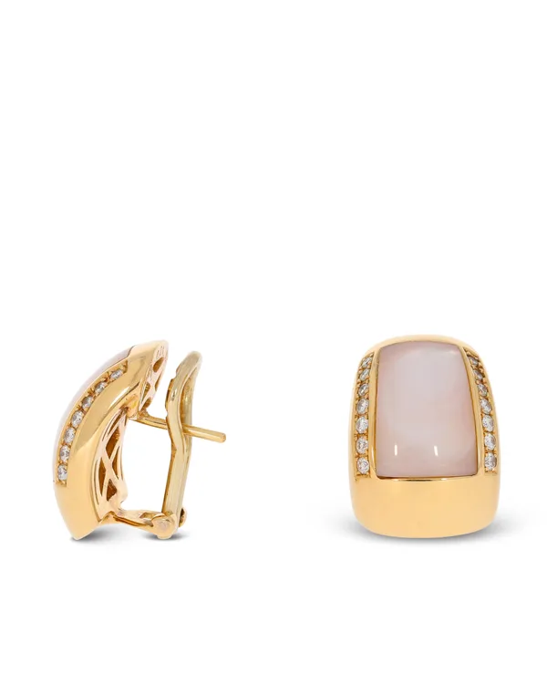 Ohrstecker – Gelbgold mit Perlmutt und Diamanten
