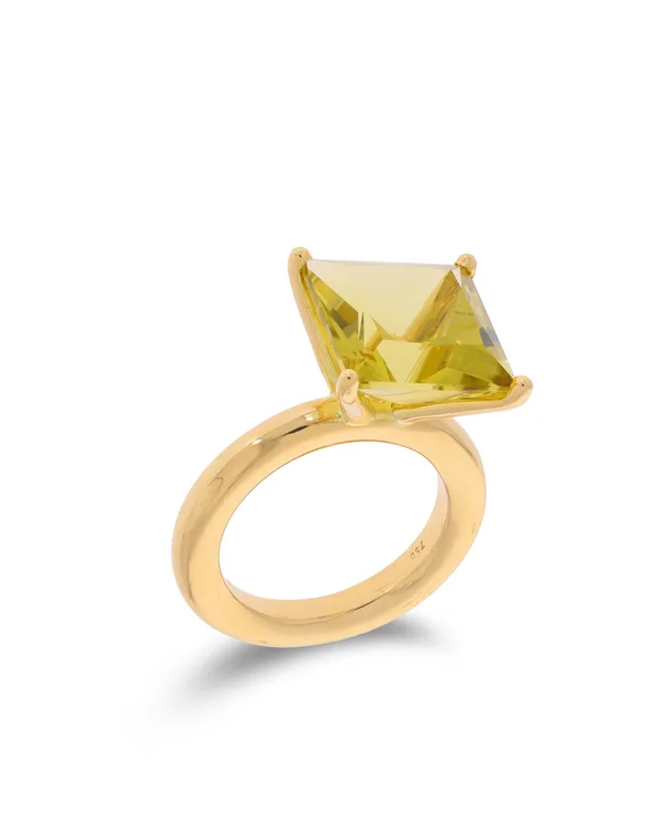 Damenring - Gelbgold mit Beryll