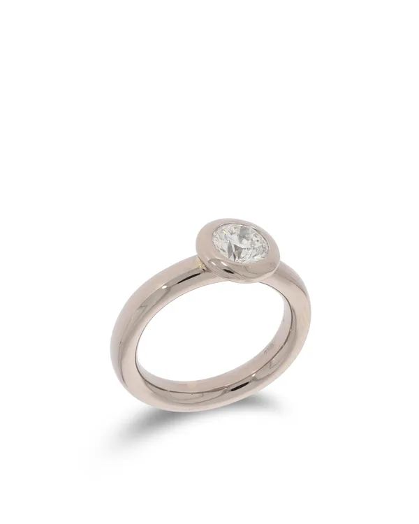 Damenring- Solitaire Weissgold mit Diamant 1.02ct
